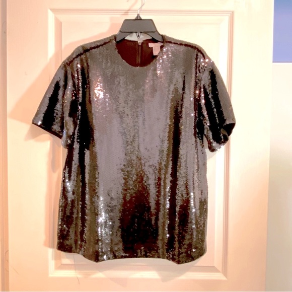 H&M Dark Brown Sequined Set - Top S / Pants size US 8 - Both NEW with tags - Picture 4 of 4